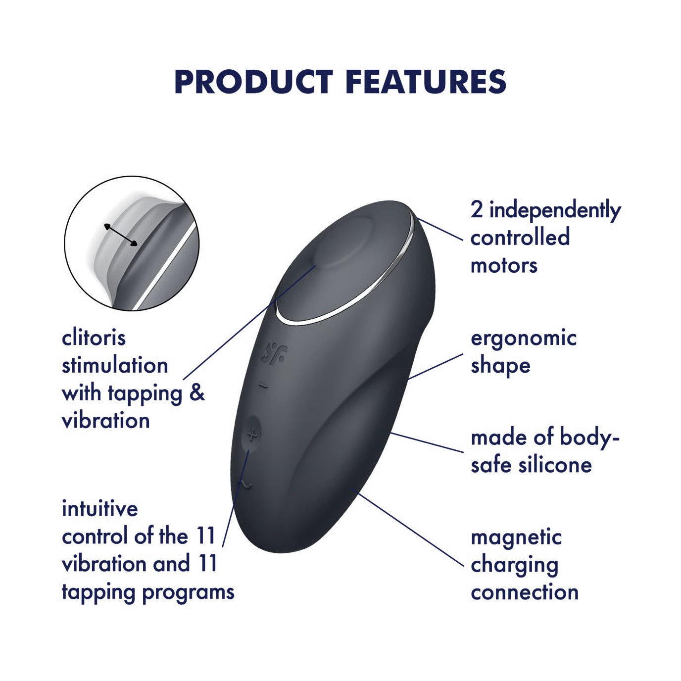 Tap & Climax Lay-On Vibrator by Satisfyer