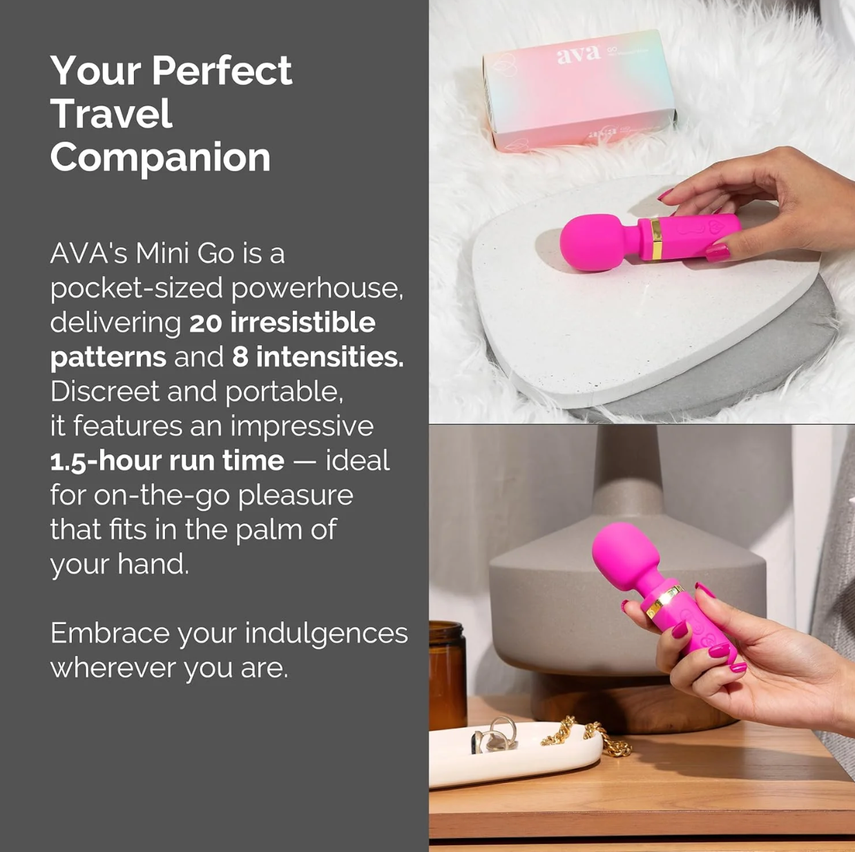 GO Mini Massage Wand by Ava Steamy Lit - The Steam Box GO Mini Massage Wand by Ava Steamy Lit - The Steam Box